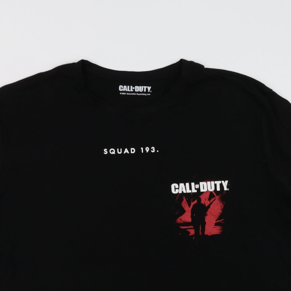 F&F Mens Black  Cotton  T-Shirt Size 2XL Crew Neck  - Call Of Duty