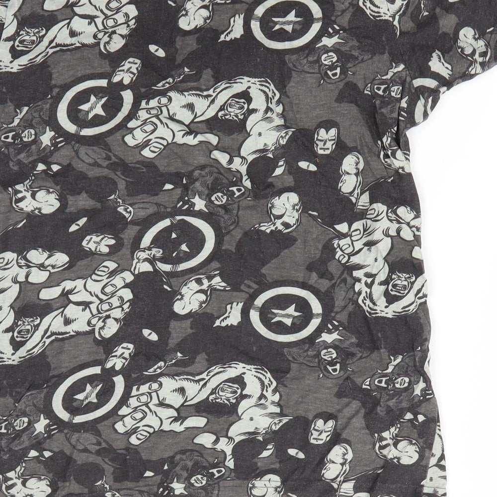 Marvel Boys Grey  Cotton Basic T-Shirt Size 10-11 Years Round Neck Pullover - Marvel Heroes Print