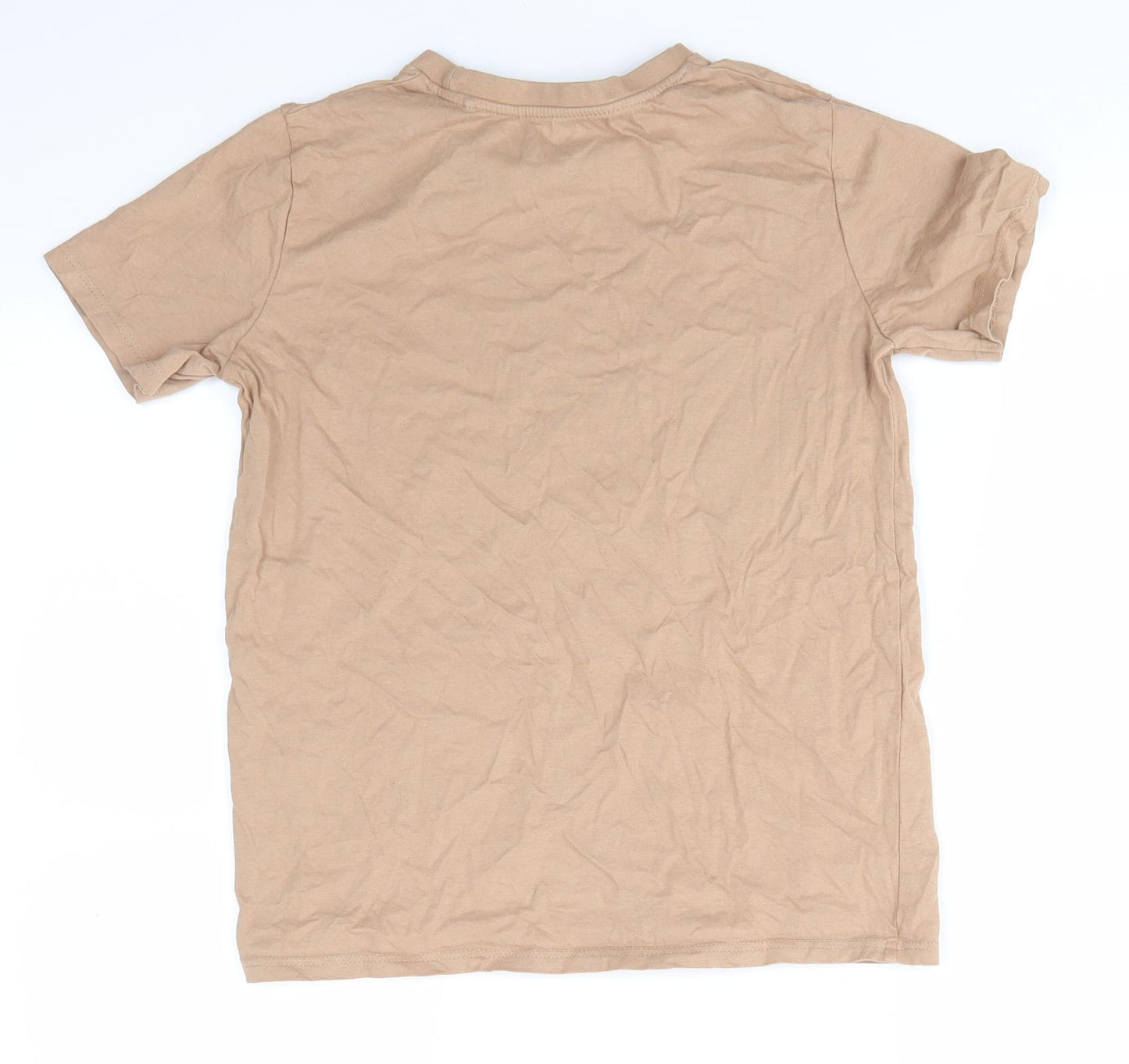 River Island Boys Brown   Basic T-Shirt Size 9-10 Years Round Neck Pullover - Extra Dark Camel