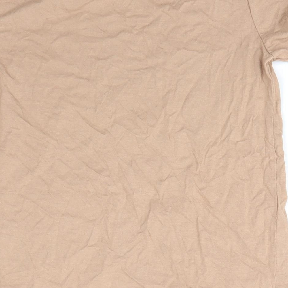 River Island Boys Brown   Basic T-Shirt Size 9-10 Years Round Neck Pullover - Extra Dark Camel