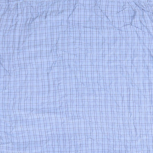 Wolsey Mens Blue Check Modal  Button-Up Size 2XL Collared Button - Mid Blue Thin Line Checks