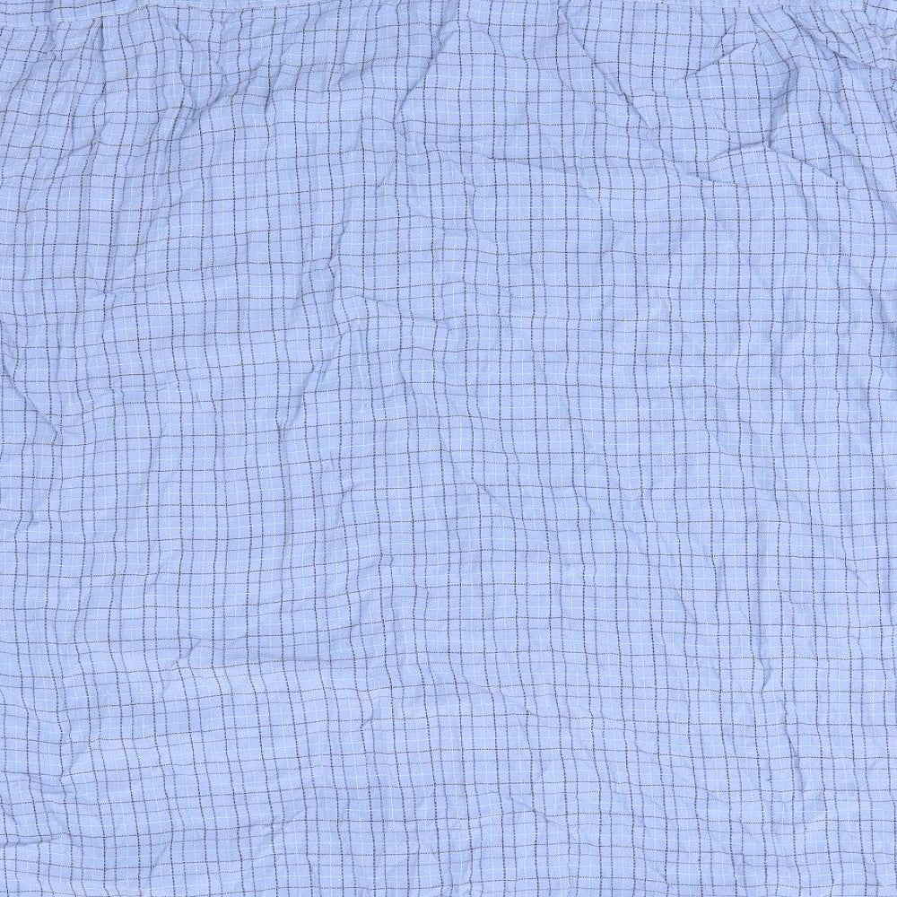 Wolsey Mens Blue Check Modal  Button-Up Size 2XL Collared Button - Mid Blue Thin Line Checks