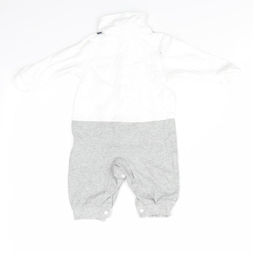 ShenZhen YEY Garment Ltd Boys White  Cotton Romper One-Piece Size 0-3 Months  Snap - Faux Dickie Bow Tie & Shirt with braces