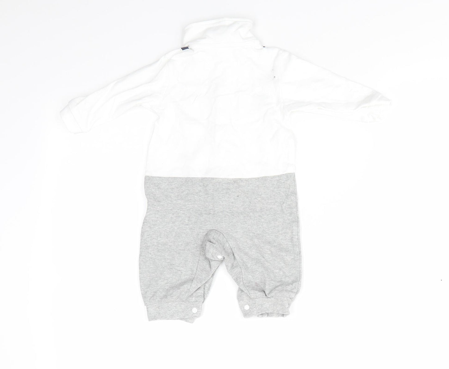 ShenZhen YEY Garment Ltd Boys White  Cotton Romper One-Piece Size 0-3 Months  Snap - Faux Dickie Bow Tie & Shirt with braces