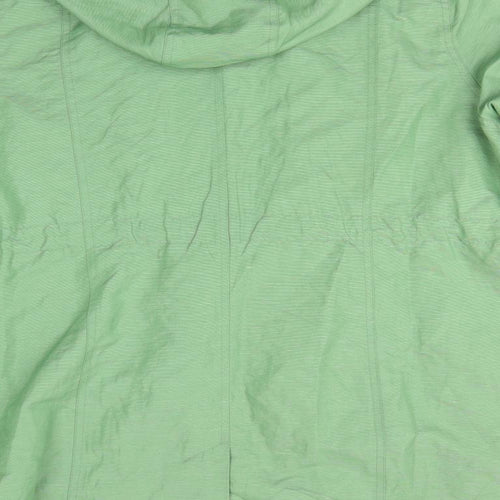 Per Una Womens Green   Rain Coat Coat Size 20  Zip - Subtle sheen Willow Green Drawstring waist Shower Resistant
