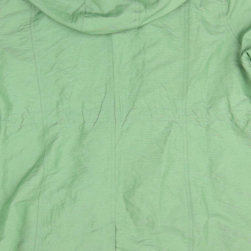 Per Una Womens Green   Rain Coat Coat Size 20  Zip - Subtle sheen Willow Green Drawstring waist Shower Resistant