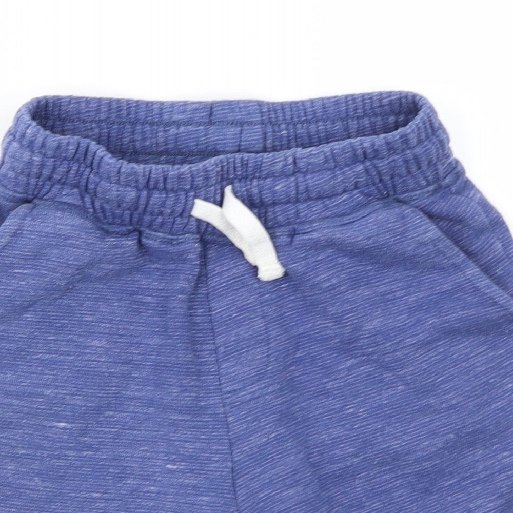 Urban Outlaw Boys Blue  Cotton Sweat Shorts Size 9-10 Years  Regular Drawstring - Mid Blue White Mix