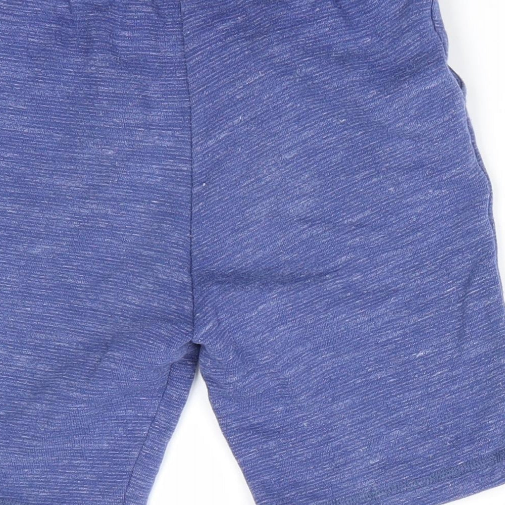 Urban Outlaw Boys Blue  Cotton Sweat Shorts Size 9-10 Years  Regular Drawstring - Mid Blue White Mix
