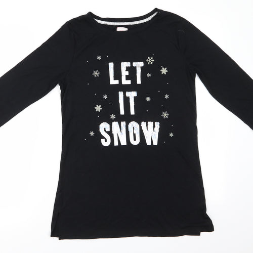 George  Womens Black Solid Polyester  Dress Size S   - Let It Snow Sequinned
