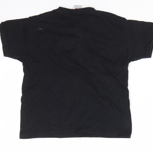 Fruit of the Loom Boys Black  Cotton Basic T-Shirt Size 3-4 Years Round Neck Pullover - Ben X Dan