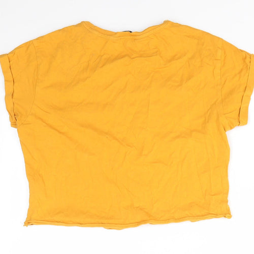 New Look 915 Generation Girls Gold  Cotton Basic T-Shirt Size 14-15 Years Round Neck Pullover - Yellow Gold Colour Busy doing nothing