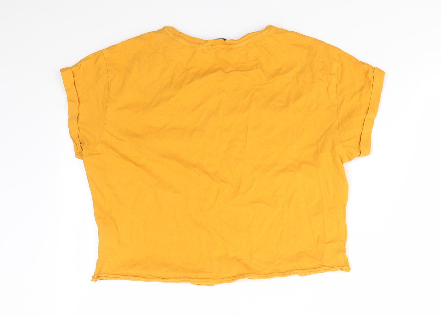 New Look 915 Generation Girls Gold  Cotton Basic T-Shirt Size 14-15 Years Round Neck Pullover - Yellow Gold Colour Busy doing nothing