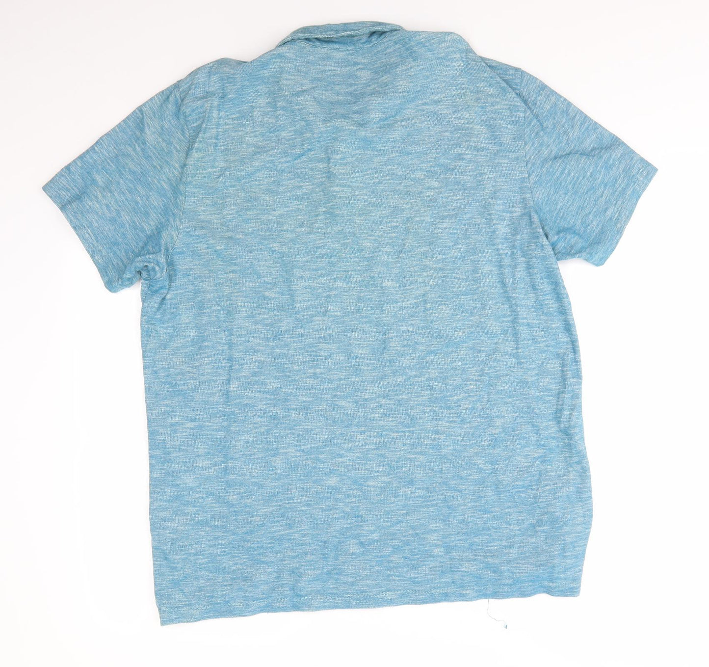 NEXT Mens Blue  Cotton  Polo Size XL Collared Button - Dark Turquoise mix