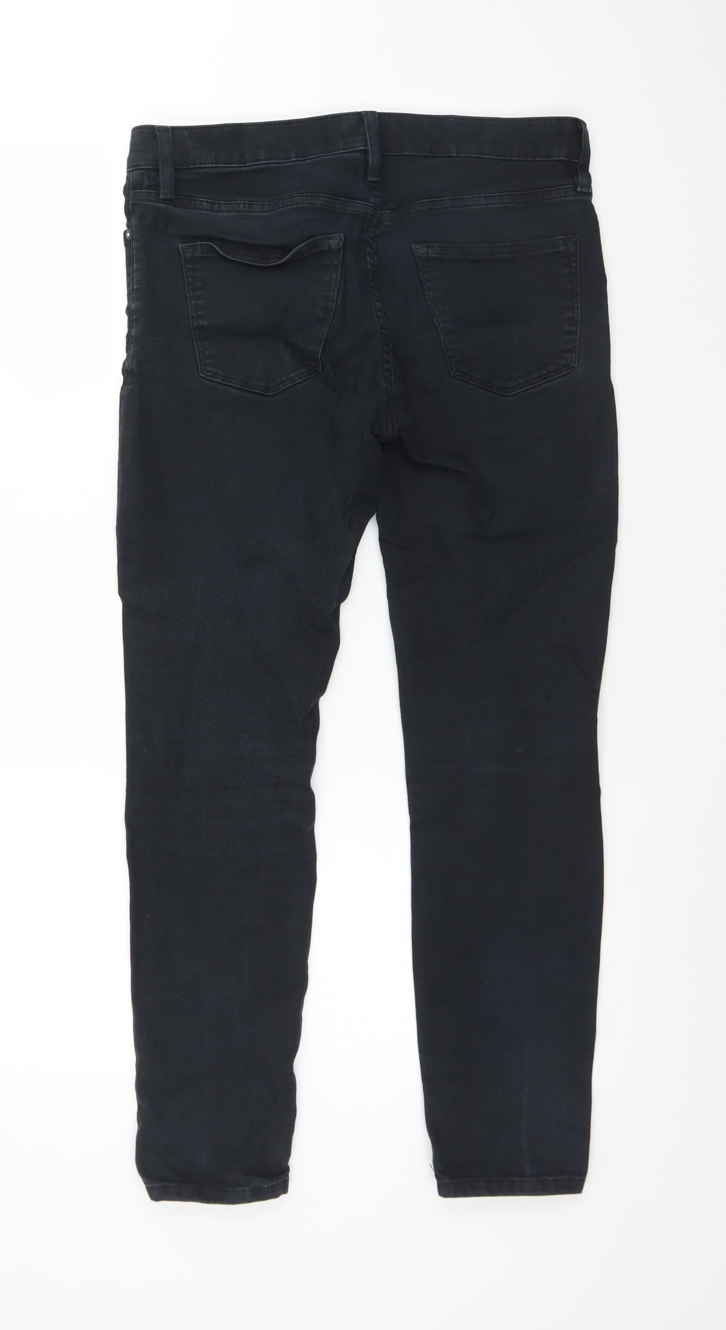 River Island Mens Black  Cotton Straight Jeans Size 30 L32 in Regular