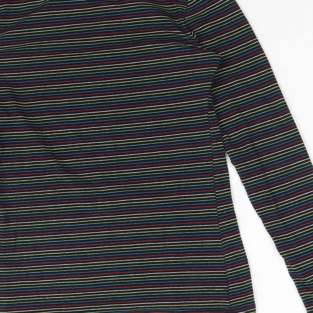 Primark Womens Multicoloured Striped Cotton Basic T-Shirt Size XS Round Neck