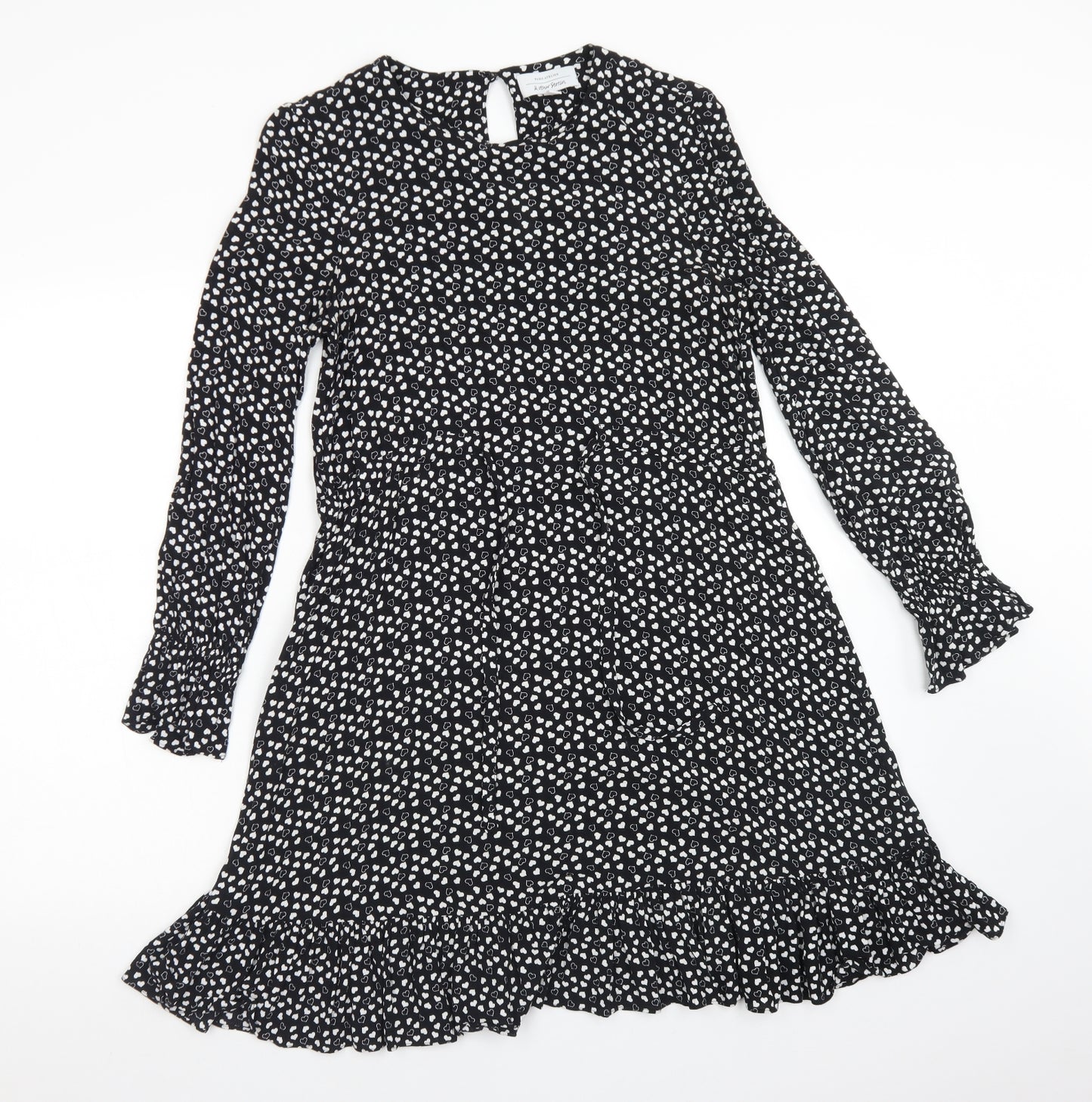 & Other Stories Womens Black  Viscose A-Line  Size 6  Round Neck
