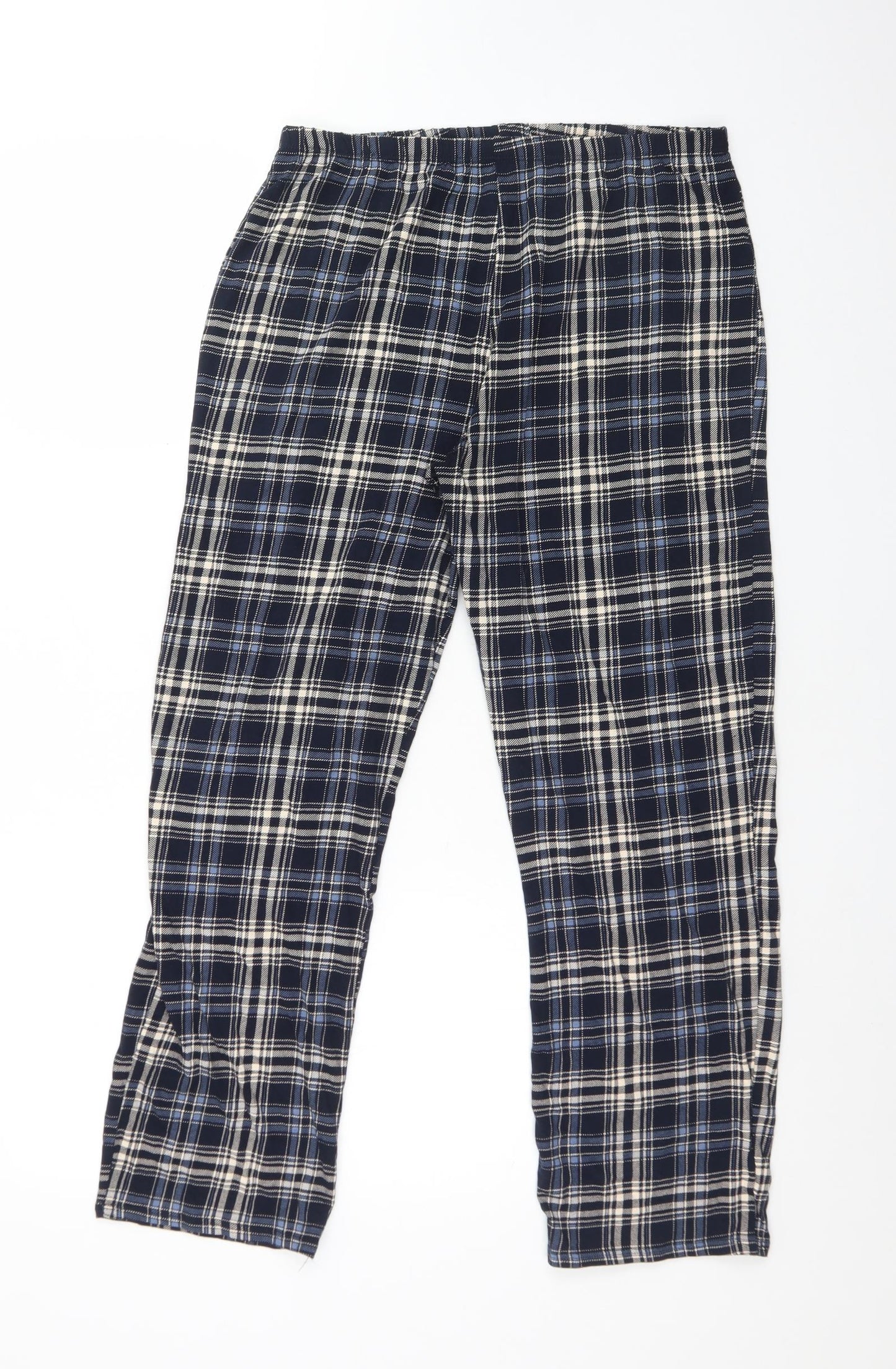 M&S Womens Multicoloured Plaid Cotton  Pyjama Pants Size M