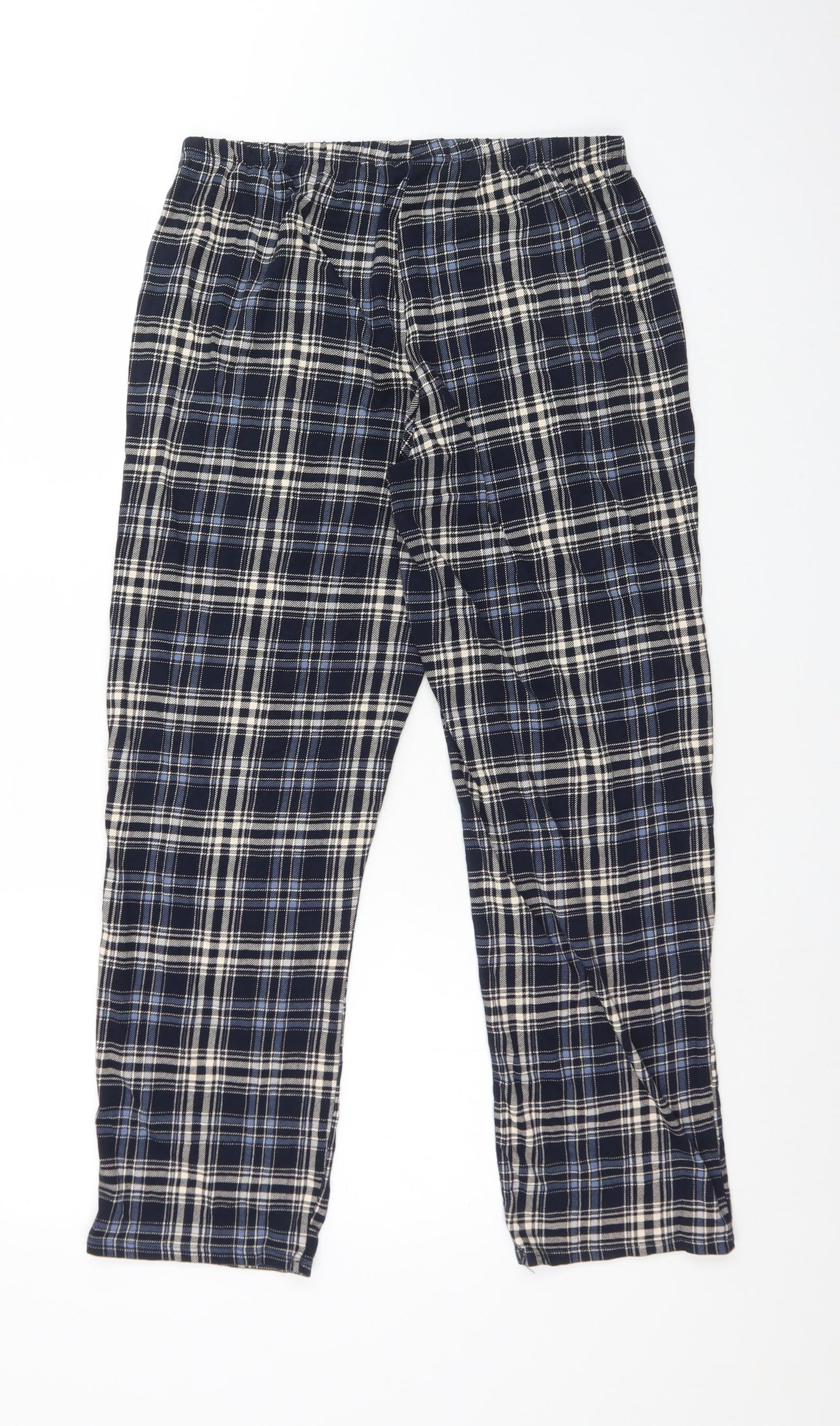 M&S Womens Multicoloured Plaid Cotton  Pyjama Pants Size M