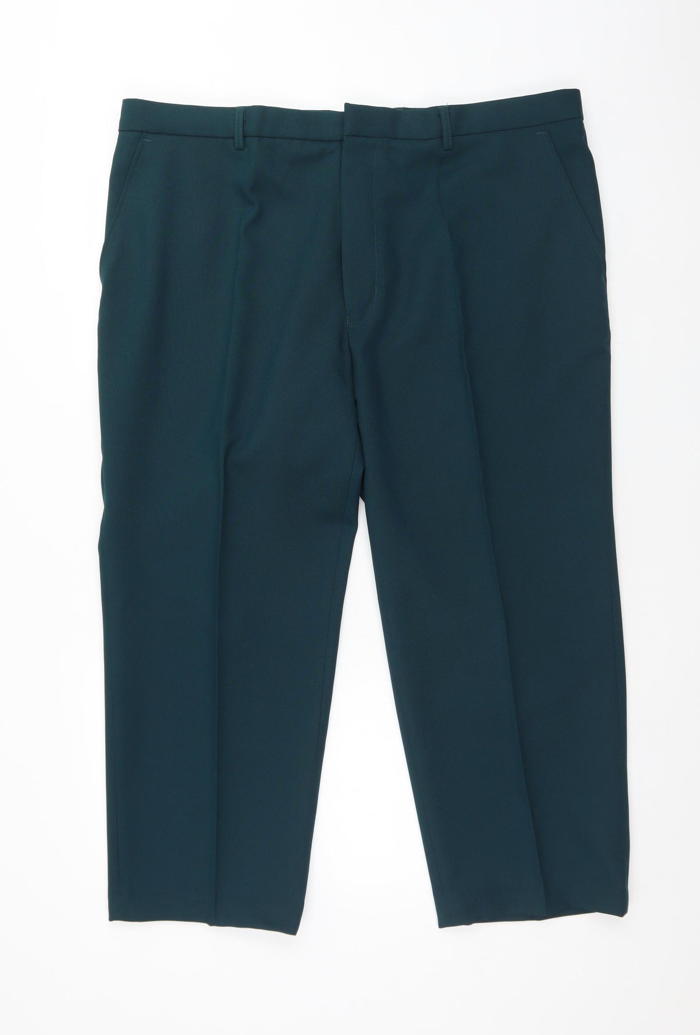 Preworn Mens Green  Polyester Dress Pants Trousers Size 42 L26 in Regular