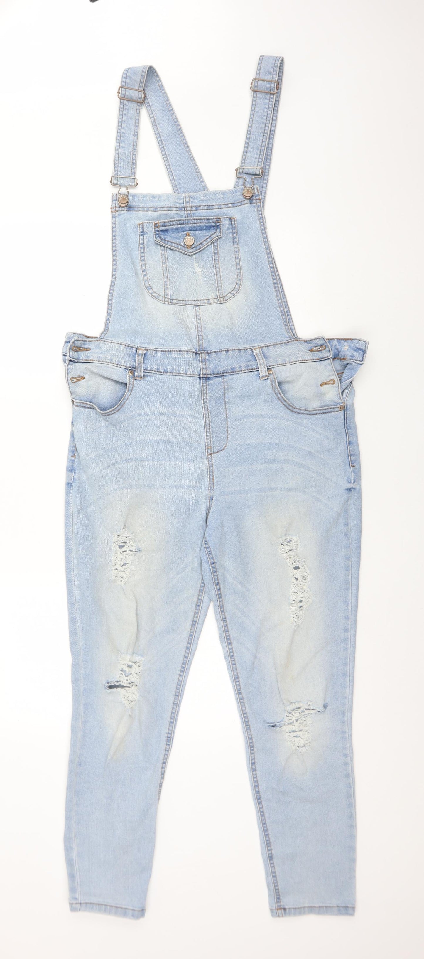 CI SONO Womens Blue  Cotton Dungaree One-Piece Size L