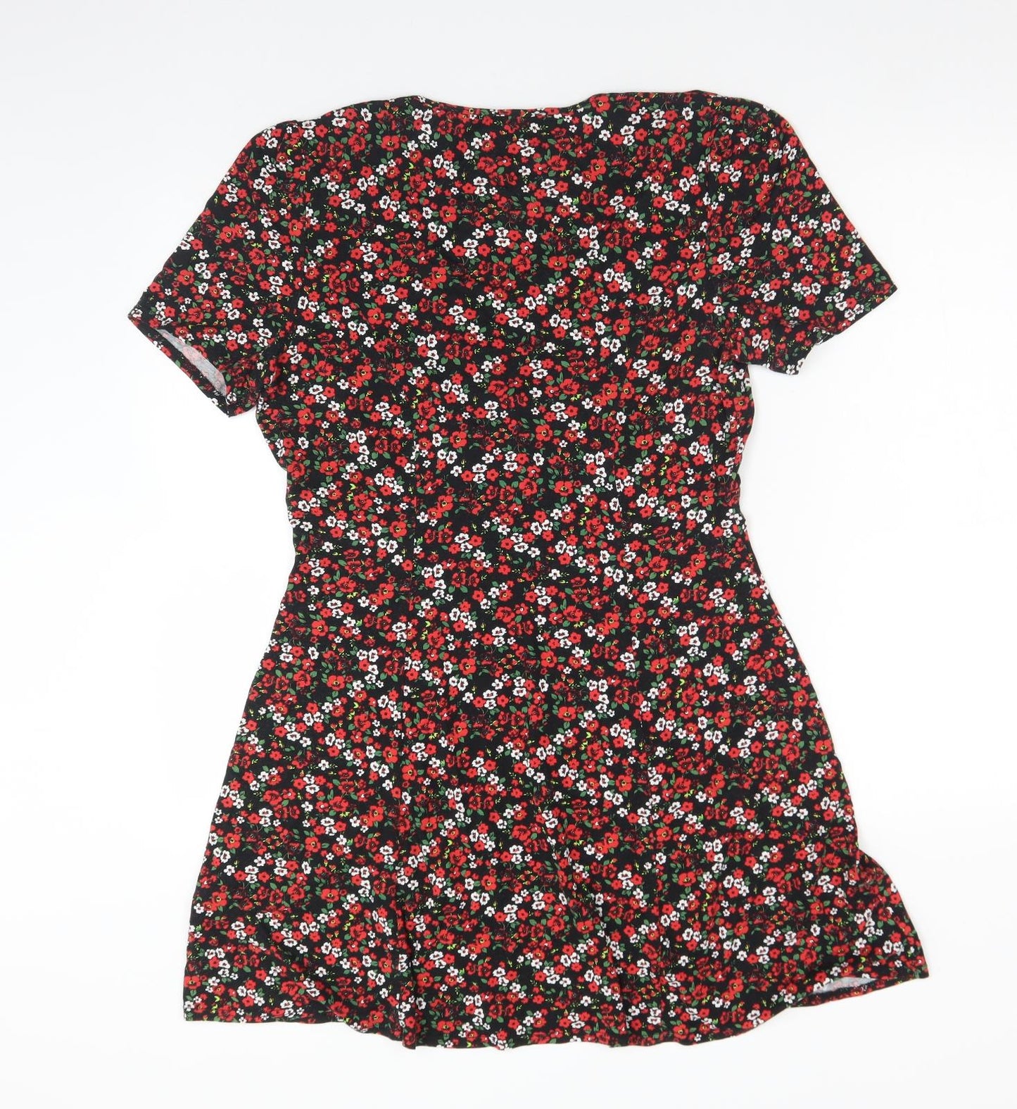 ASOS Womens Multicoloured Floral Viscose Skater Dress  Size 14  V-Neck