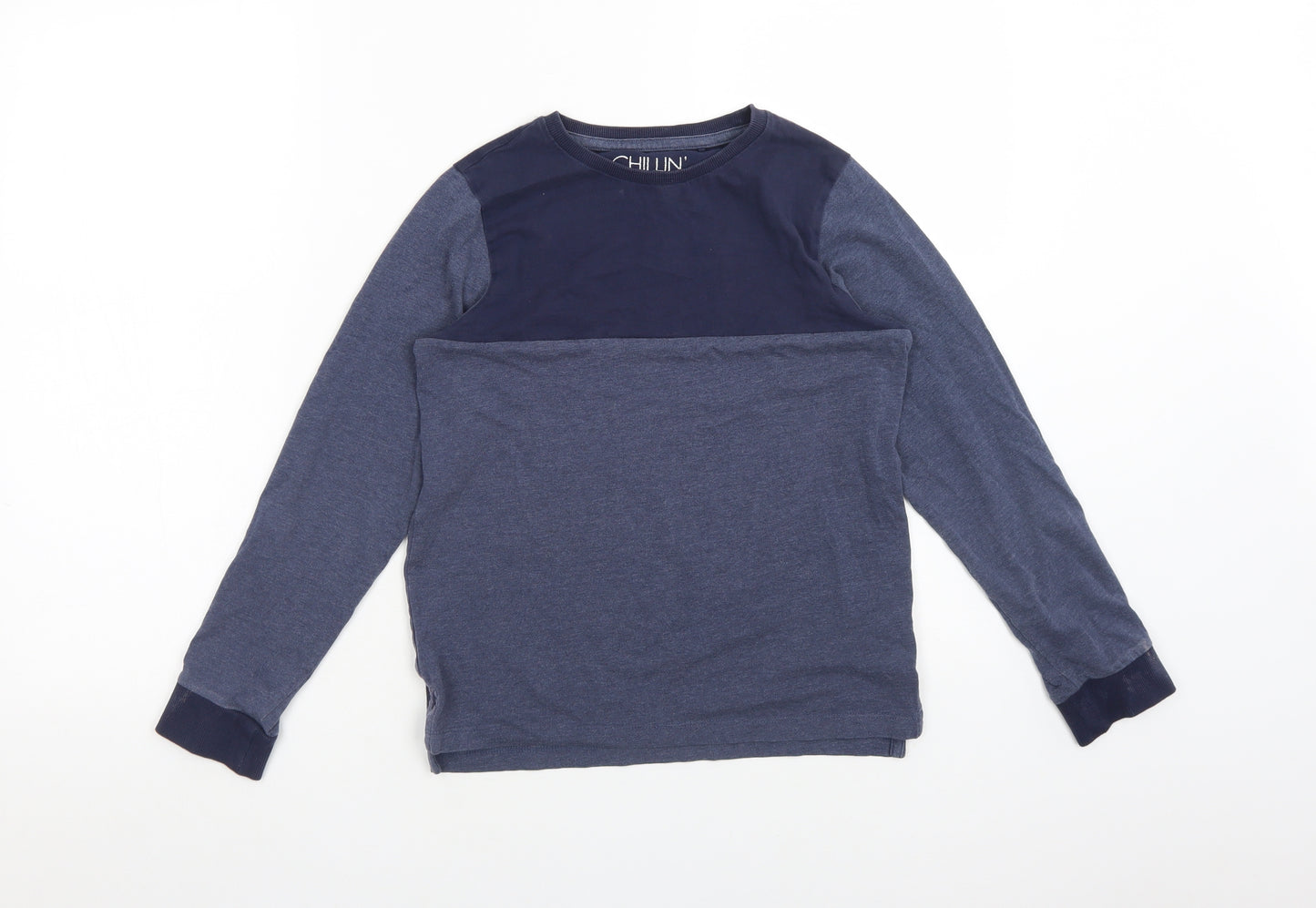 NEXT Boys Blue Colourblock Cotton  Pyjama Top Size 10 Years