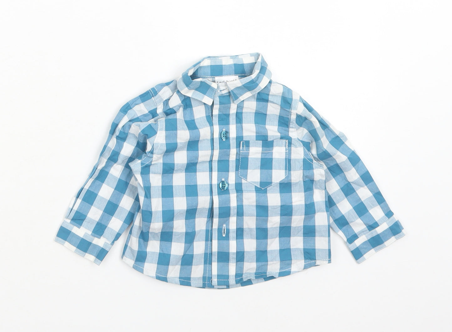 Ladybird Boys Multicoloured Gingham Cotton Basic Button-Up Size 3-6 Months Collared