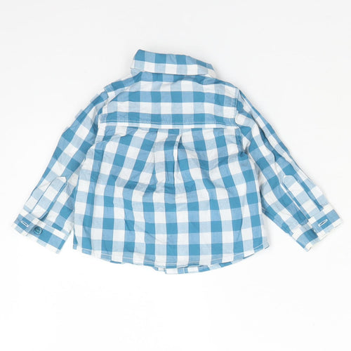 Ladybird Boys Multicoloured Gingham Cotton Basic Button-Up Size 3-6 Months Collared