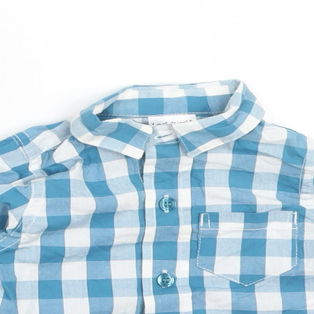 Ladybird Boys Multicoloured Gingham Cotton Basic Button-Up Size 3-6 Months Collared