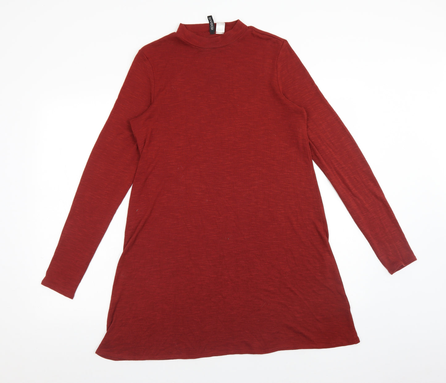 H&M Womens Orange  Viscose A-Line  Size 14  Mock Neck