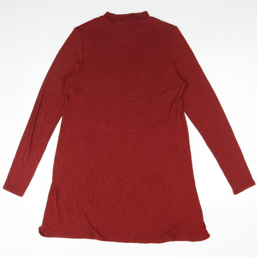 H&M Womens Orange  Viscose A-Line  Size 14  Mock Neck