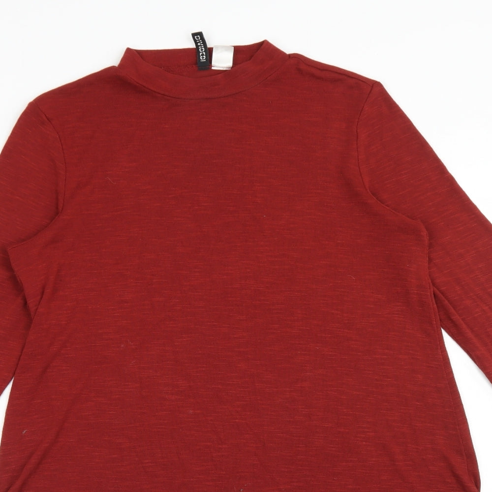 H&M Womens Orange  Viscose A-Line  Size 14  Mock Neck