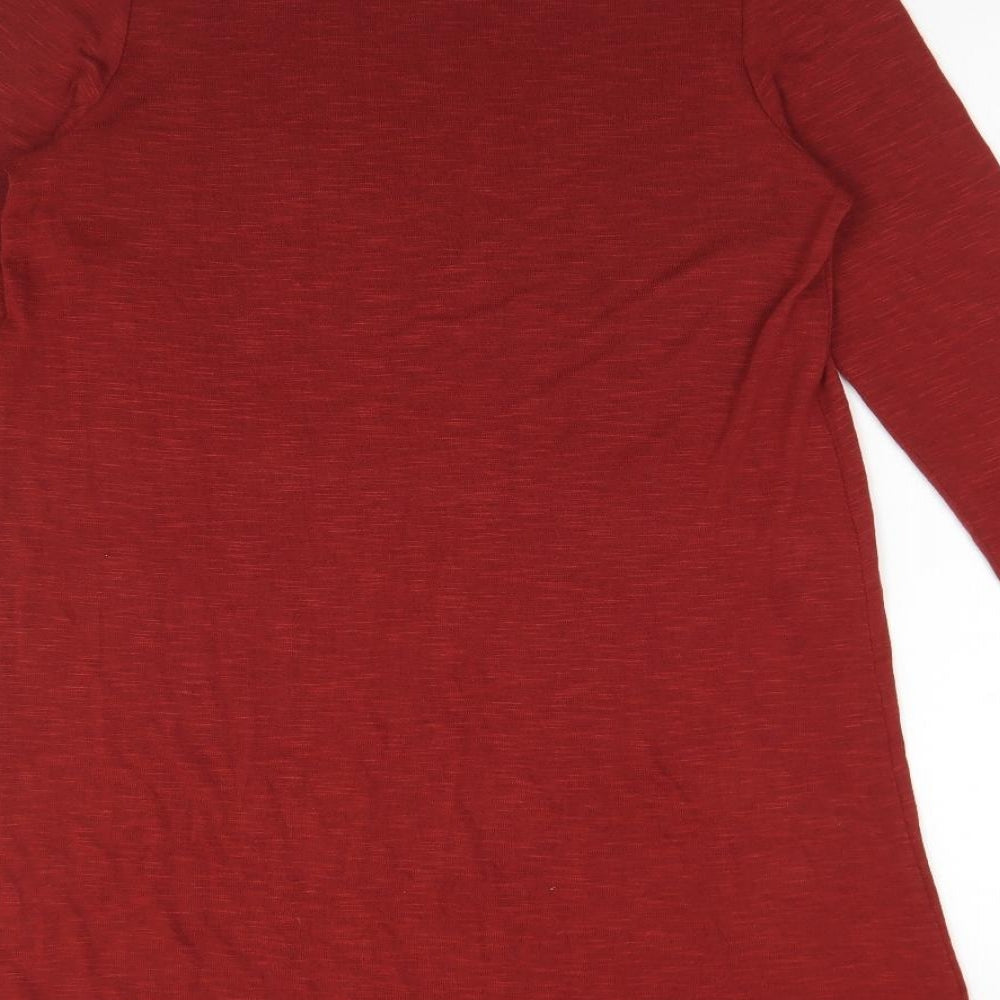 H&M Womens Orange  Viscose A-Line  Size 14  Mock Neck