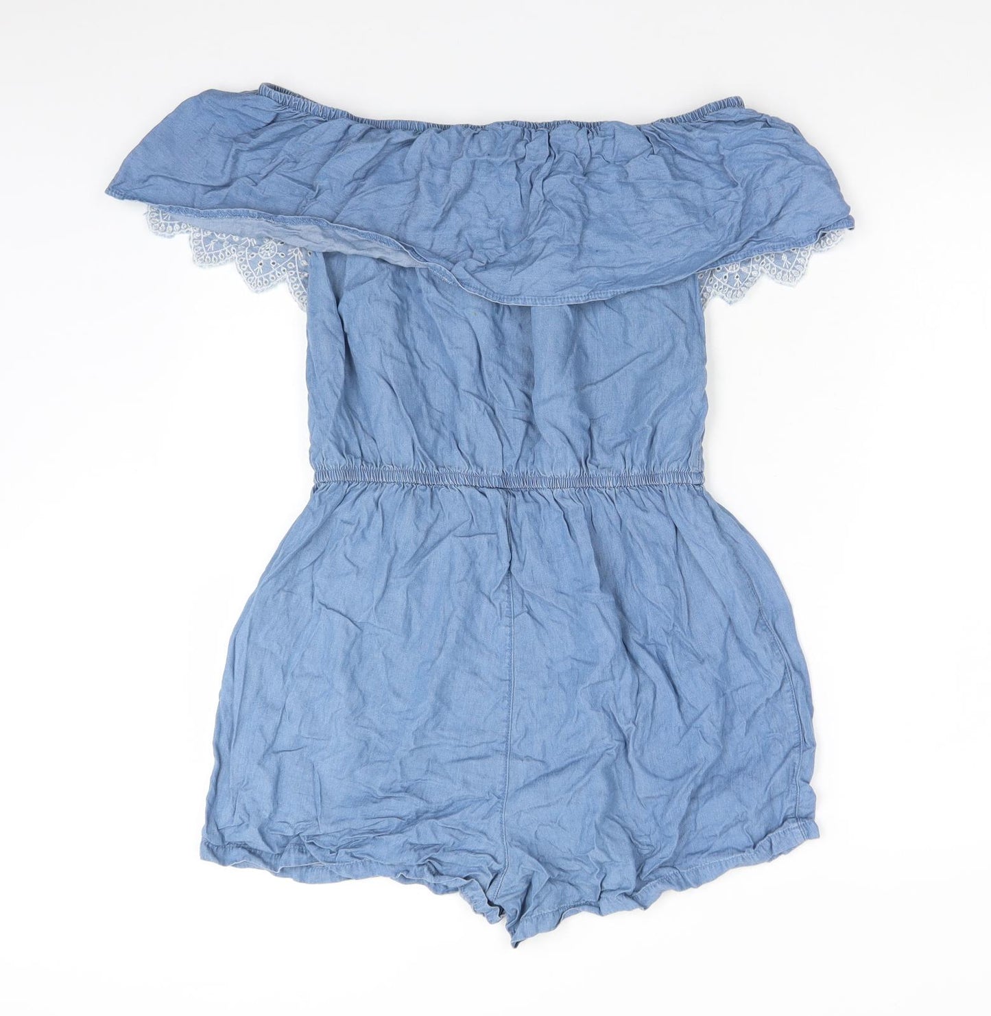 Peacocks Womens Blue Floral  Playsuit One-Piece Size 14