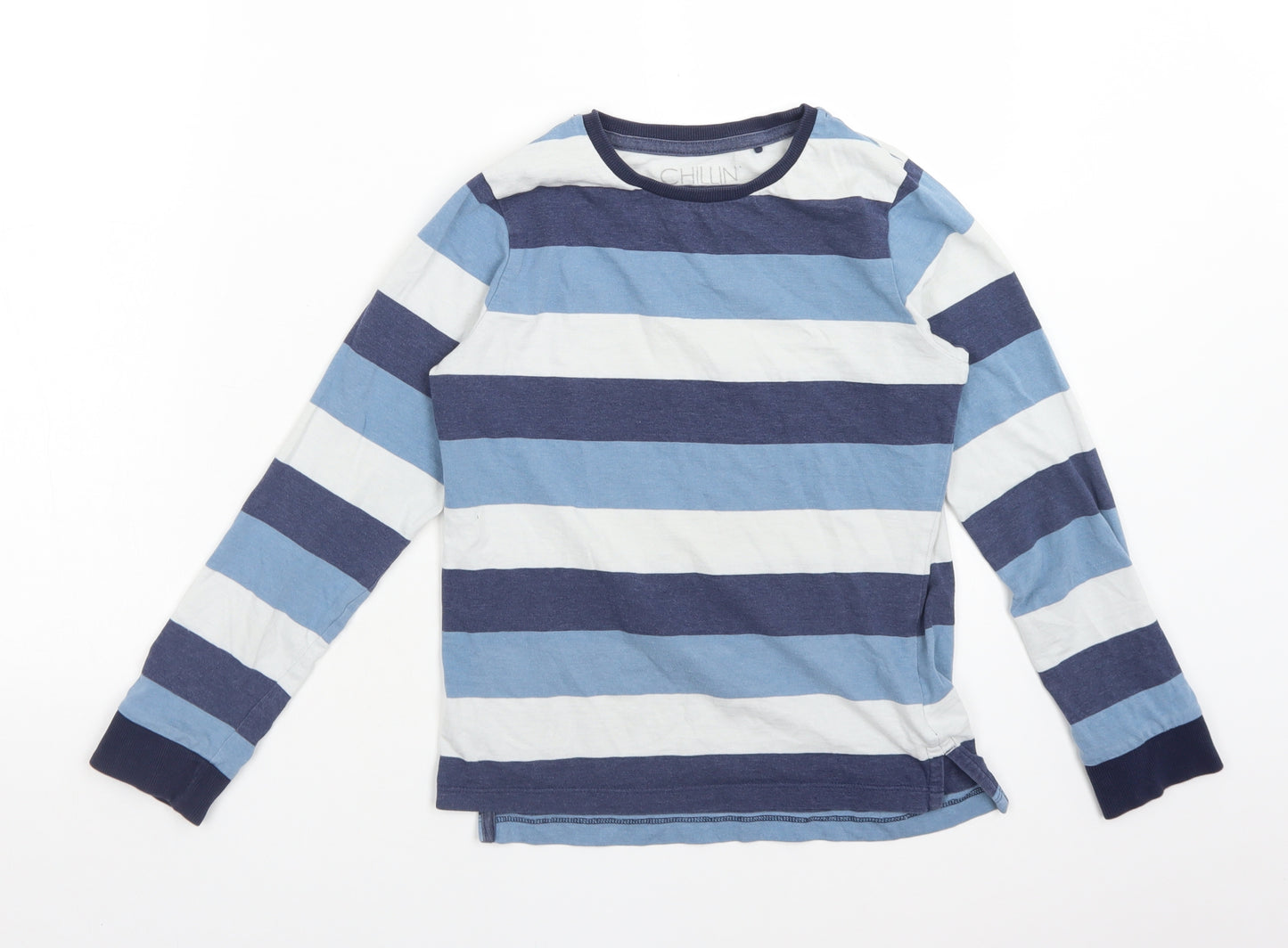 NEXT Boys Multicoloured Striped Cotton Basic T-Shirt Size 10 Years Crew Neck