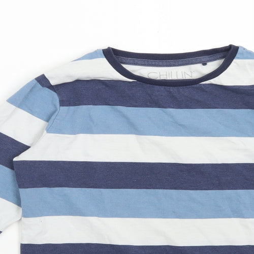 NEXT Boys Multicoloured Striped Cotton Basic T-Shirt Size 10 Years Crew Neck