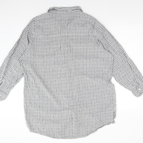 LOVE TO LOUNGE Womens Grey Striped Cotton  Pyjama Top Size 2XL