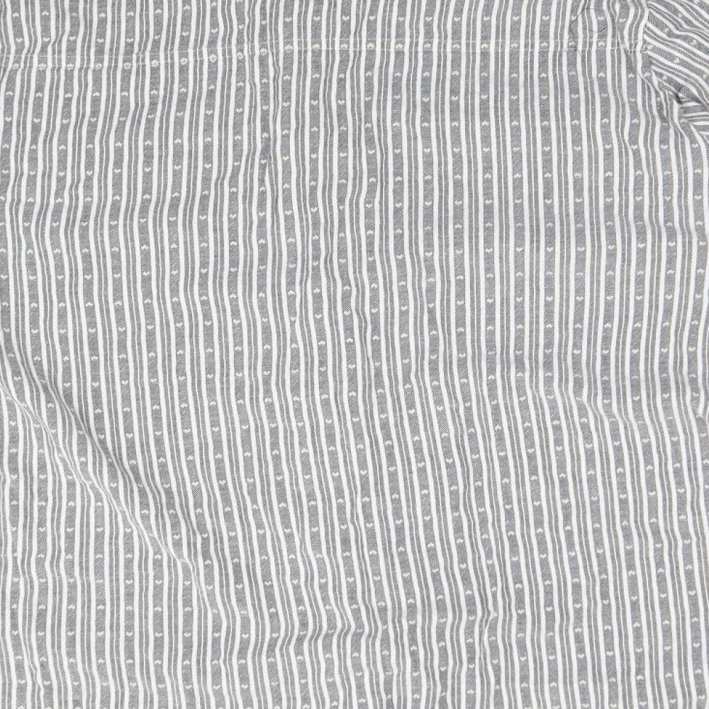 LOVE TO LOUNGE Womens Grey Striped Cotton  Pyjama Top Size 2XL