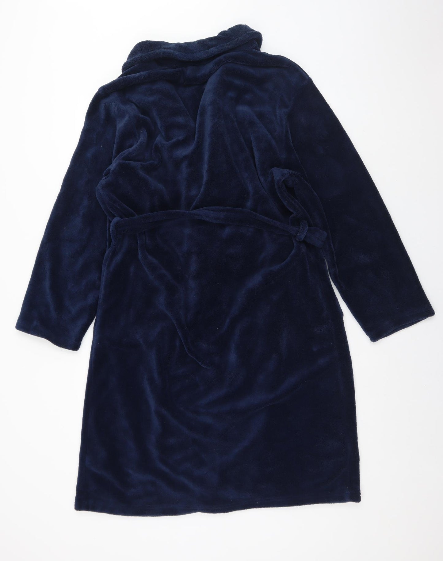 George Mens Blue Solid Polyester  Robe Size M