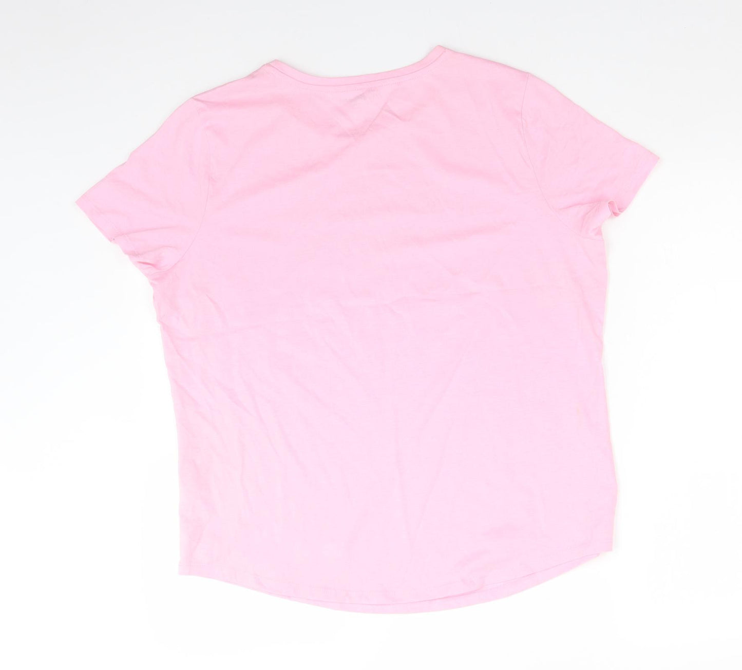 George Womens Pink  Cotton Basic T-Shirt Size 16 Crew Neck