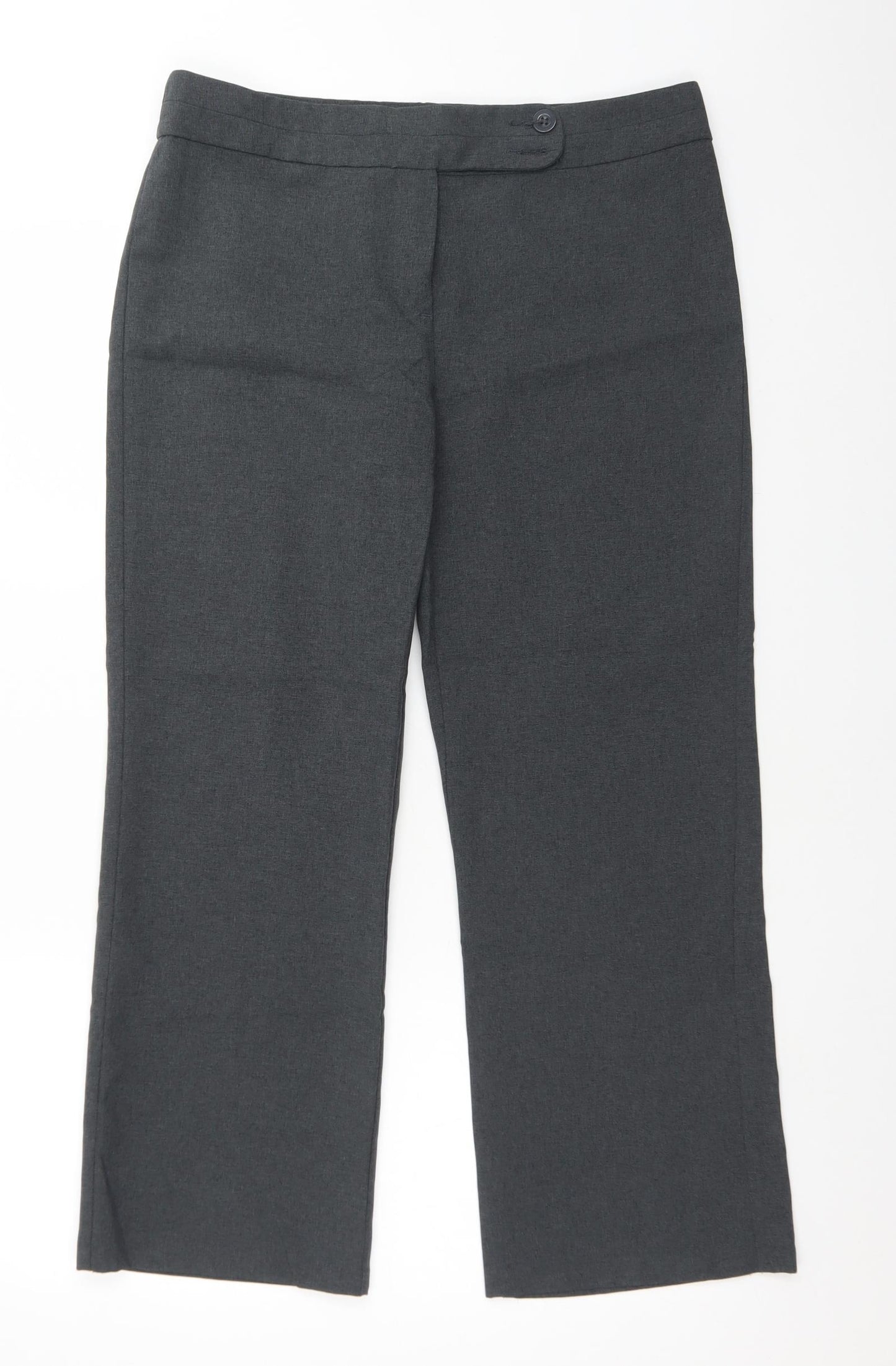 George Womens Grey  Polyester Dress Pants Trousers Size 12 L26 in Regular
