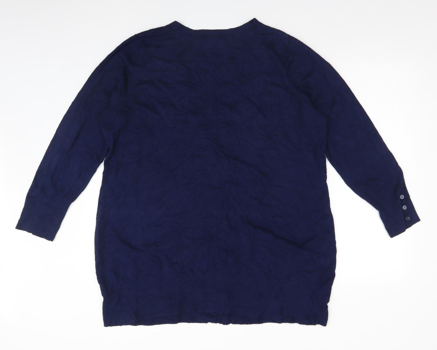 George Womens Blue V-Neck  Viscose Cardigan Jumper Size 24