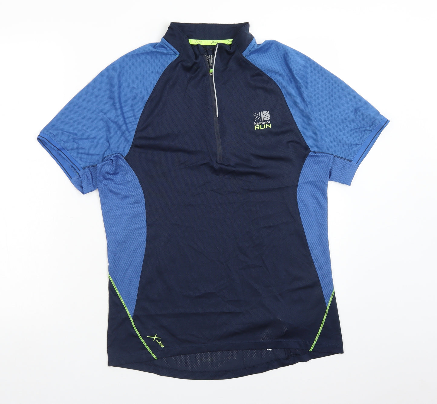 Karrimor Mens Blue Colourblock Polyester Basic T-Shirt Size M Mock Neck