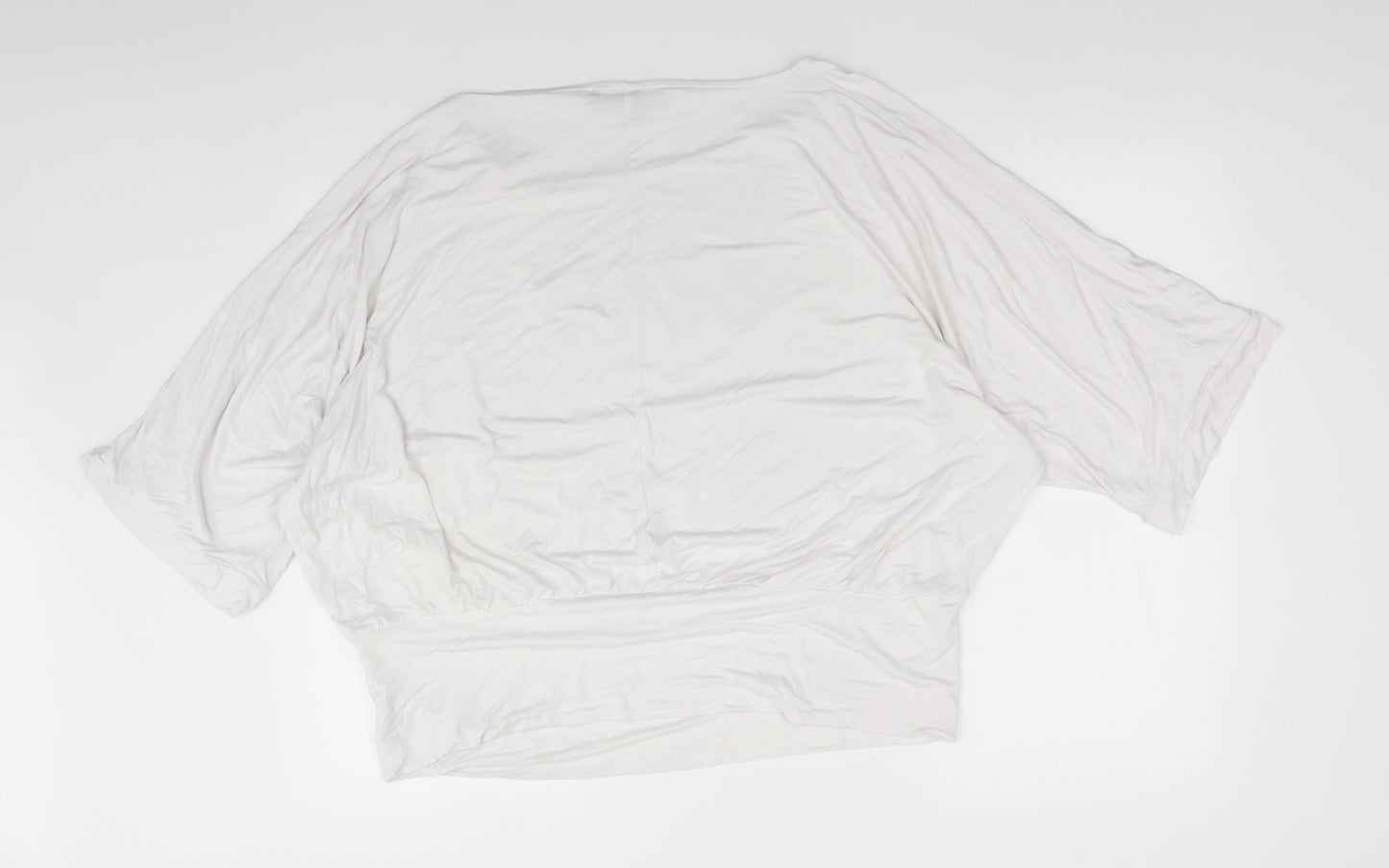 Star Womens White  Viscose Basic T-Shirt Size 16 Round Neck - STAR BY JULIEN MACDONALD