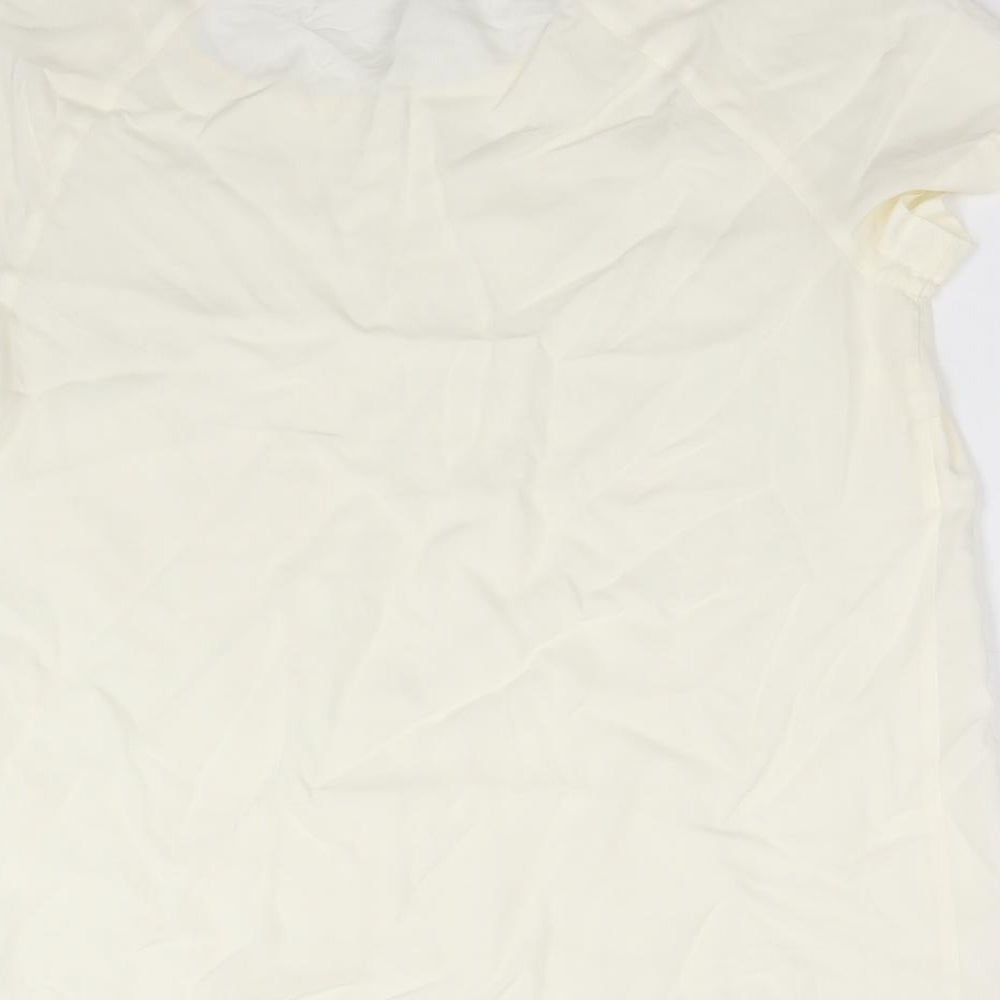 George Womens Yellow  Viscose Basic T-Shirt Size 16 Round Neck