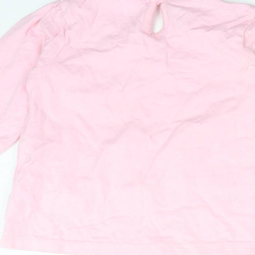 George Girls Pink  Cotton Basic T-Shirt Size 9-12 Months Crew Neck
