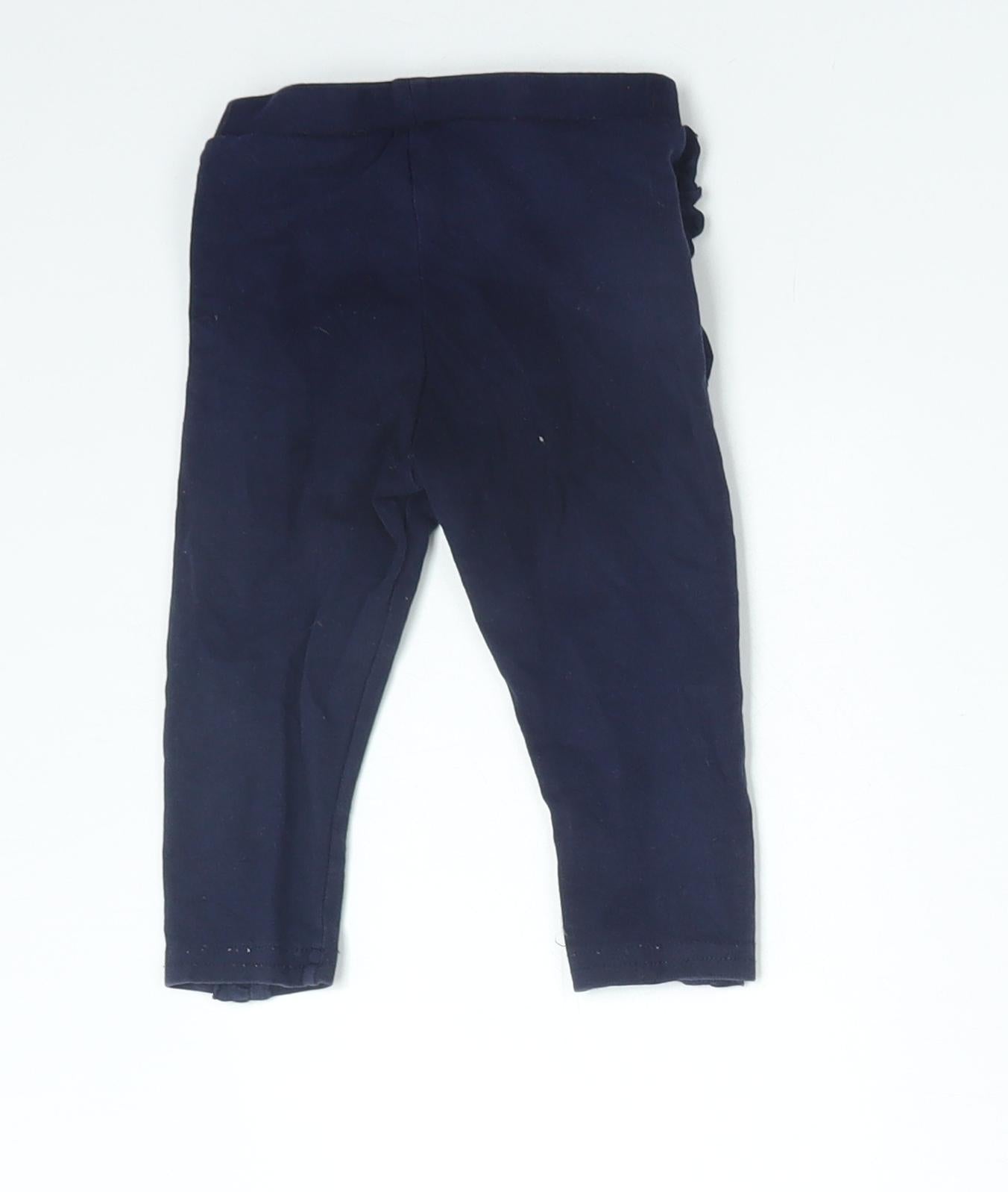 Primark Girls Blue  Cotton  Leggings Size 9-12 Months