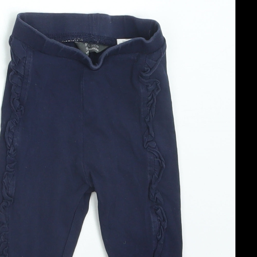 Primark Girls Blue  Cotton  Leggings Size 9-12 Months