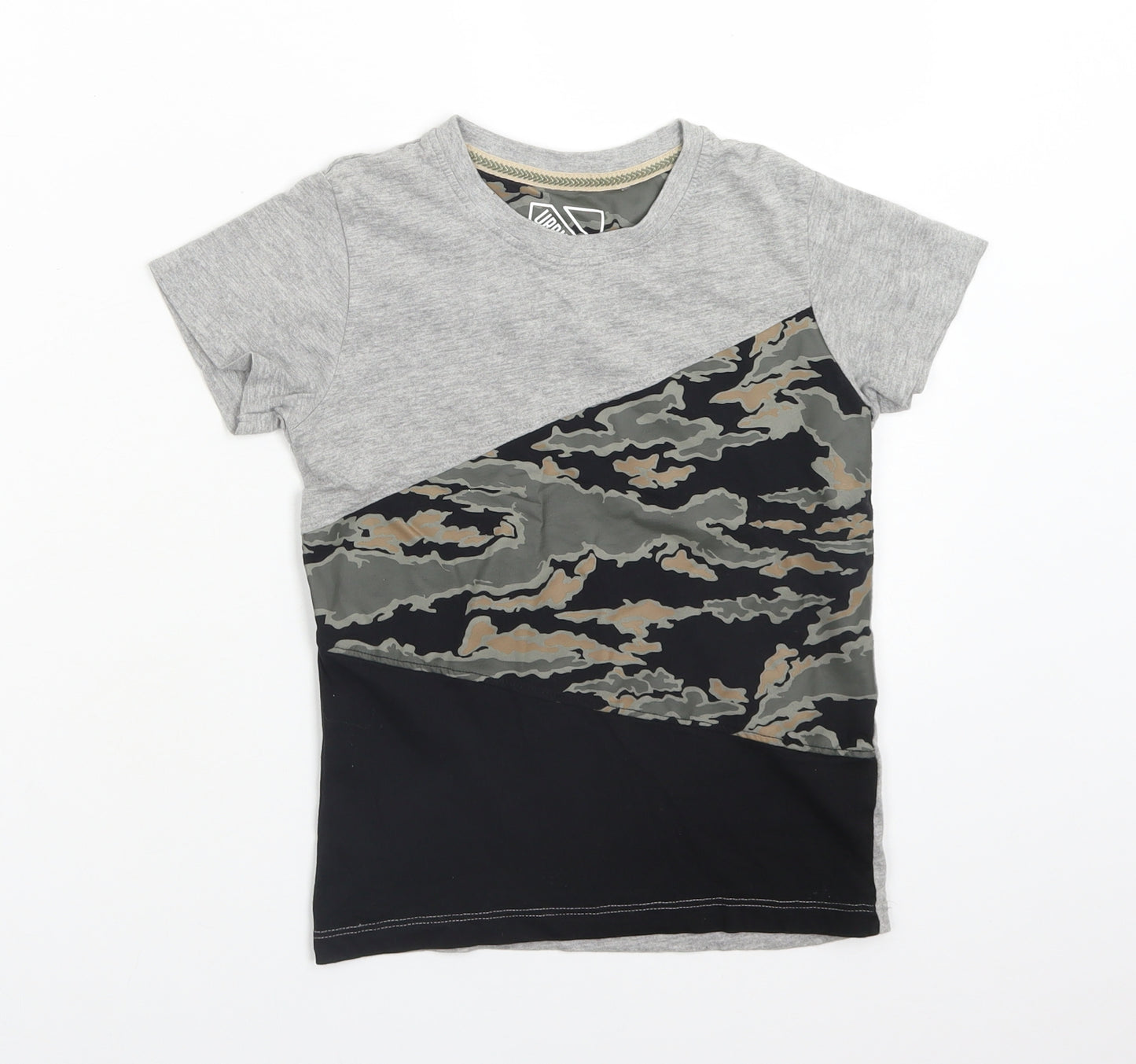 Matalan Boys Multicoloured Camouflage Cotton Basic T-Shirt Size 7 Years Crew Neck