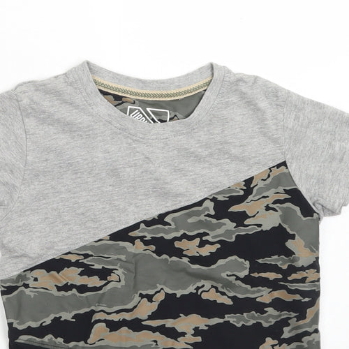 Matalan Boys Multicoloured Camouflage Cotton Basic T-Shirt Size 7 Years Crew Neck